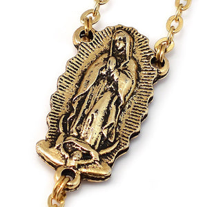 Our Lady of Guadalupe & Saint Juan Diego Gold Rosebud Rosary