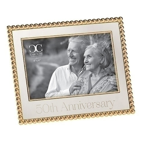 6"H 50th ANNIVERSARY GOLD REFLECTIVE FRAME 4X6