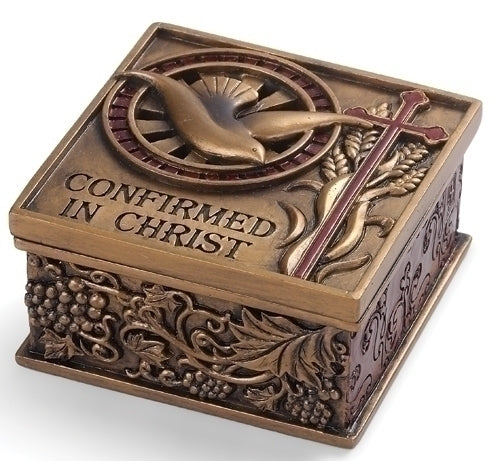 2.75"H CONFIRMATION KEEPSAKE BOX; BRONZE FINISH