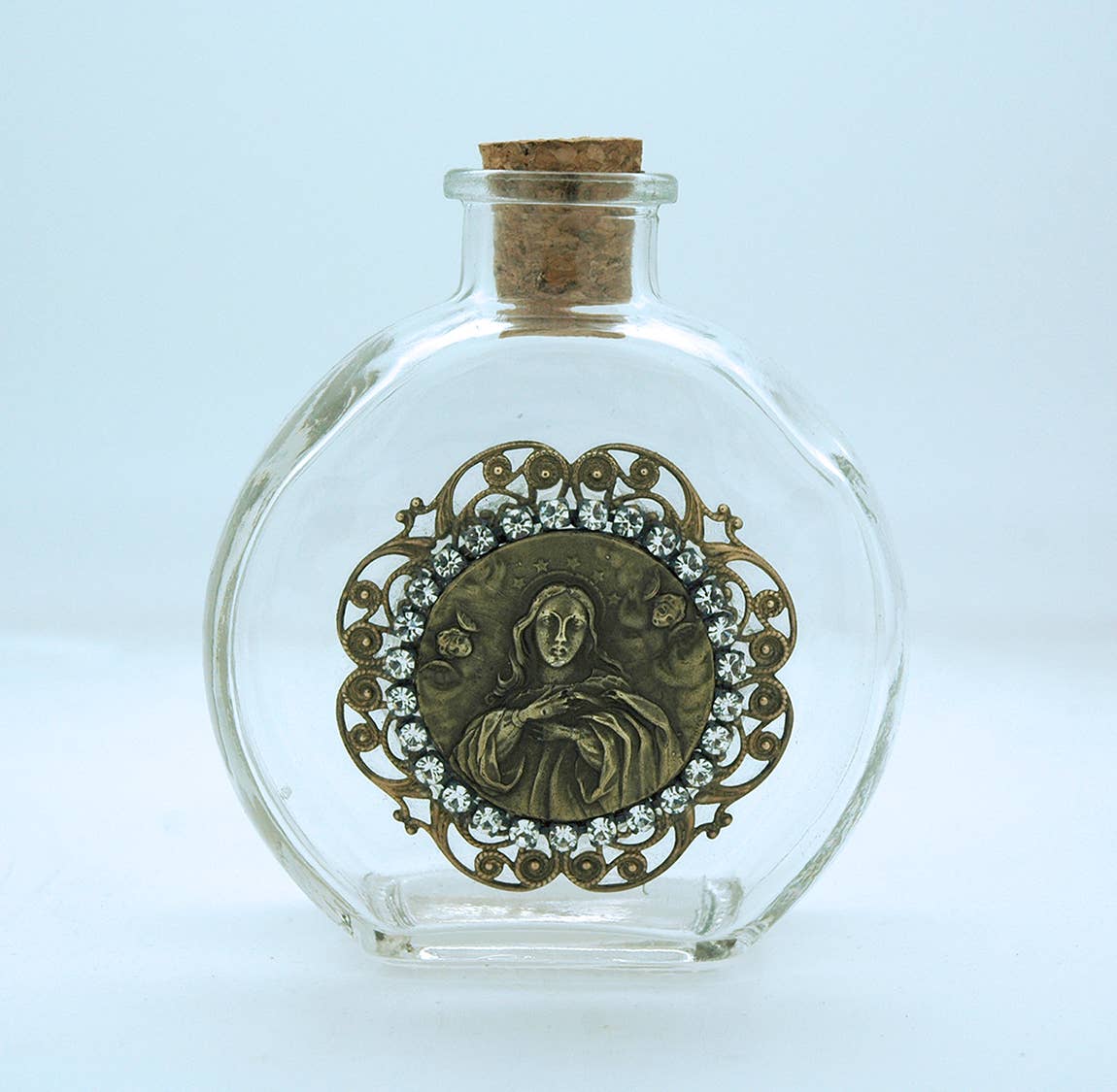 Immaculate Conception w/ Swarovski Crystals Holy Water Bottle