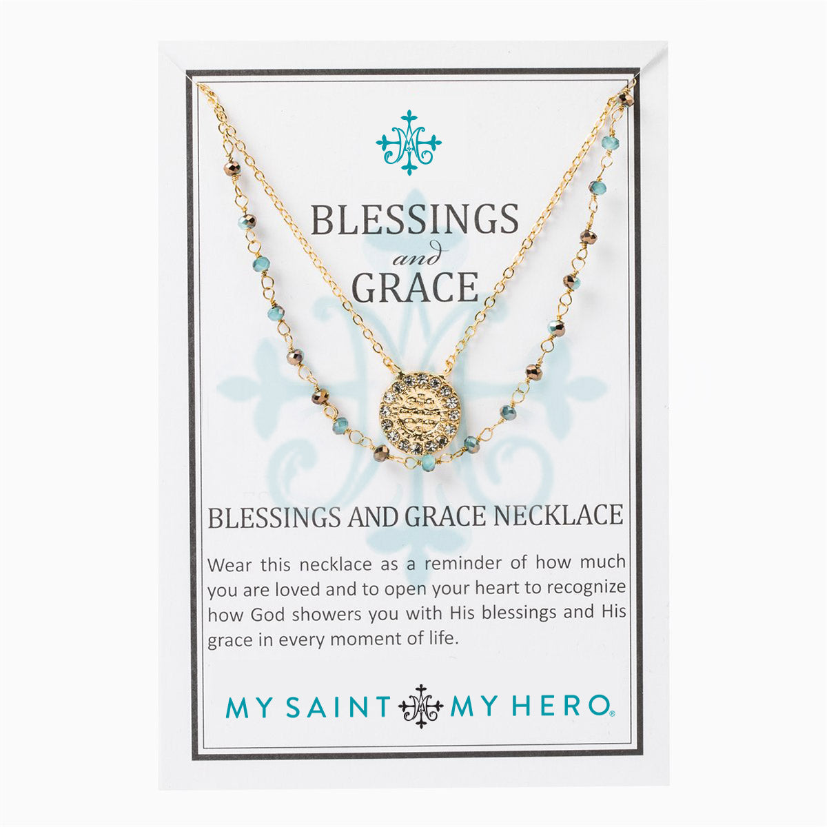 My Saint My Hero - Blessings and Grace Necklace (White Gold)