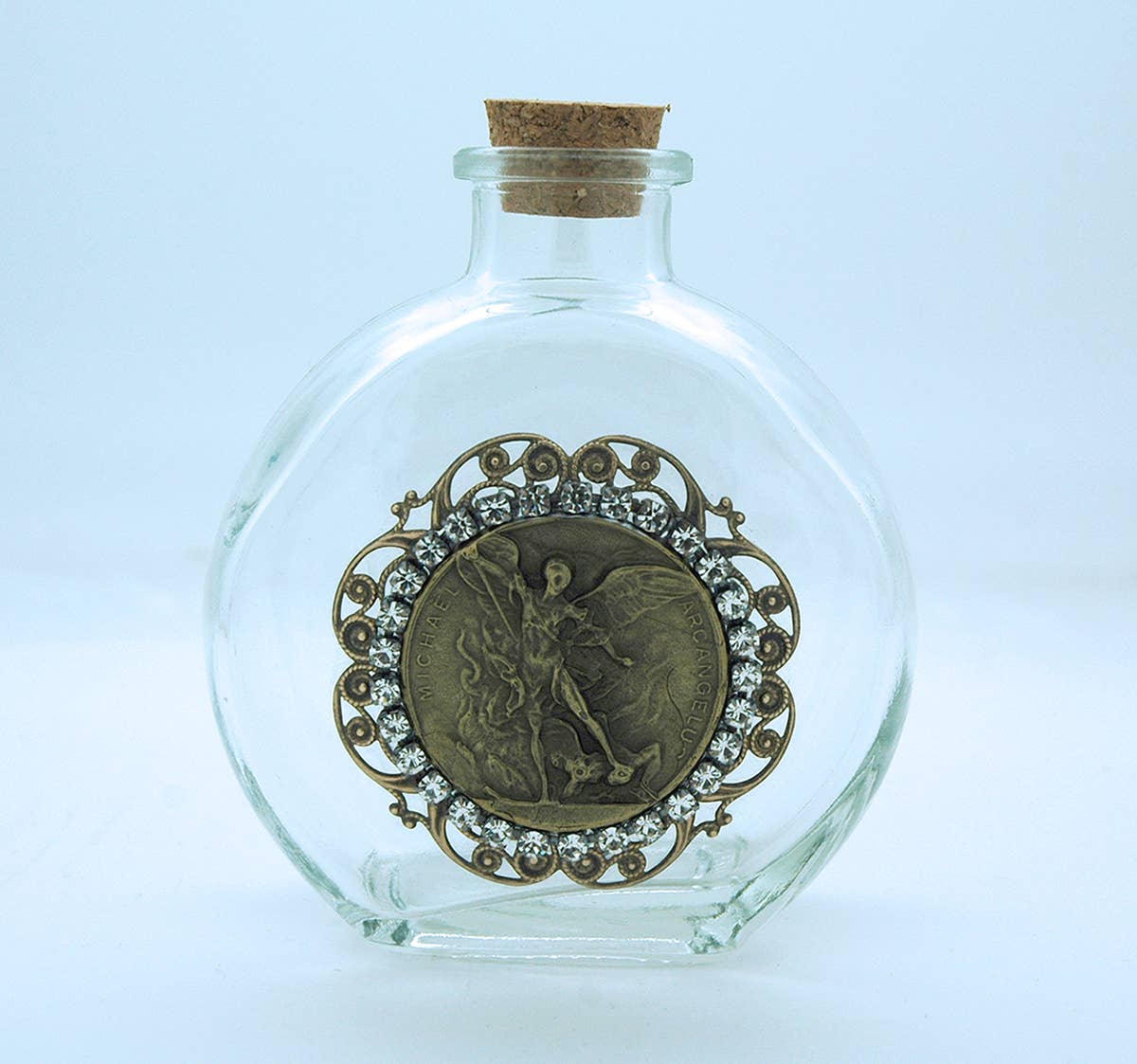 Saint Michael w/ Swarovski Crystals Holy Water Bottle