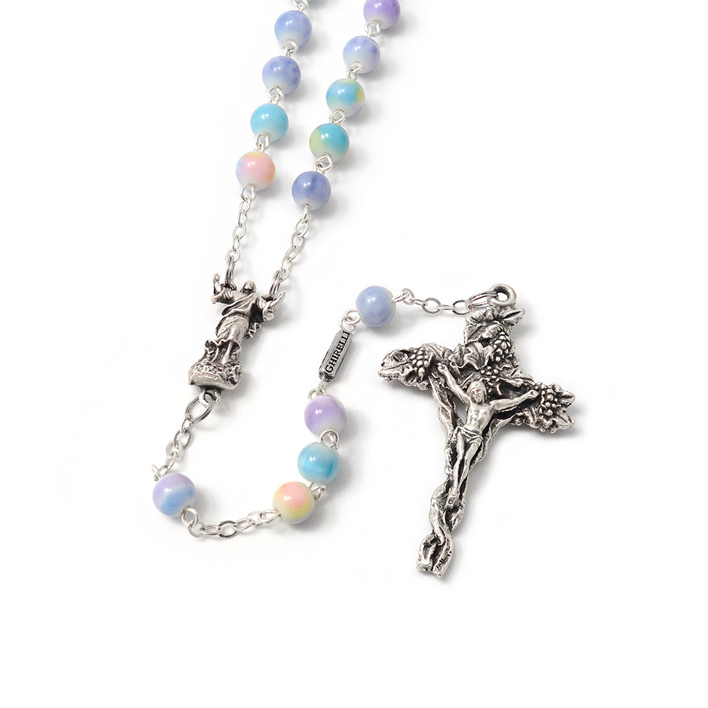 GHIRELLI - HOLY EASTER GLASS & SILVER ROSARY