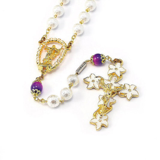 GHIRELLI - HOLY EASTER GLASS & GOLD ROSARY