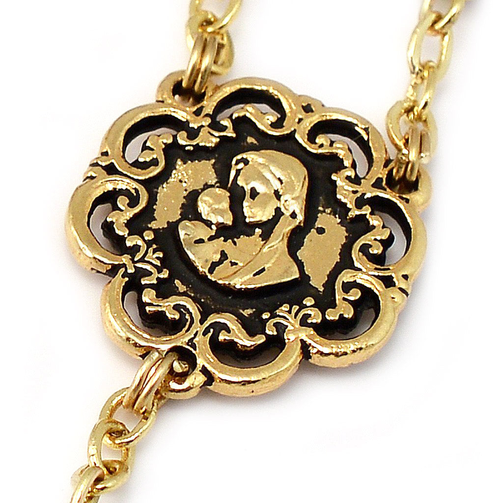 GHIRELLI - MARY'S MOTHERLY LOVE COLLECTION BLUE & GOLD ROSARY