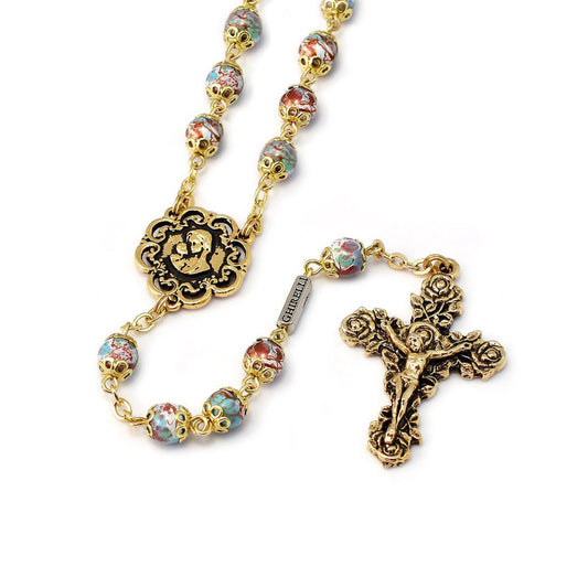 GHIRELLI - MARY'S MOTHERLY LOVE COLLECTION BLUE & GOLD ROSARY