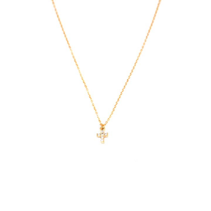 Mini Cz Cross Necklace