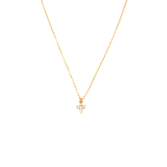 Mini Cz Cross Necklace