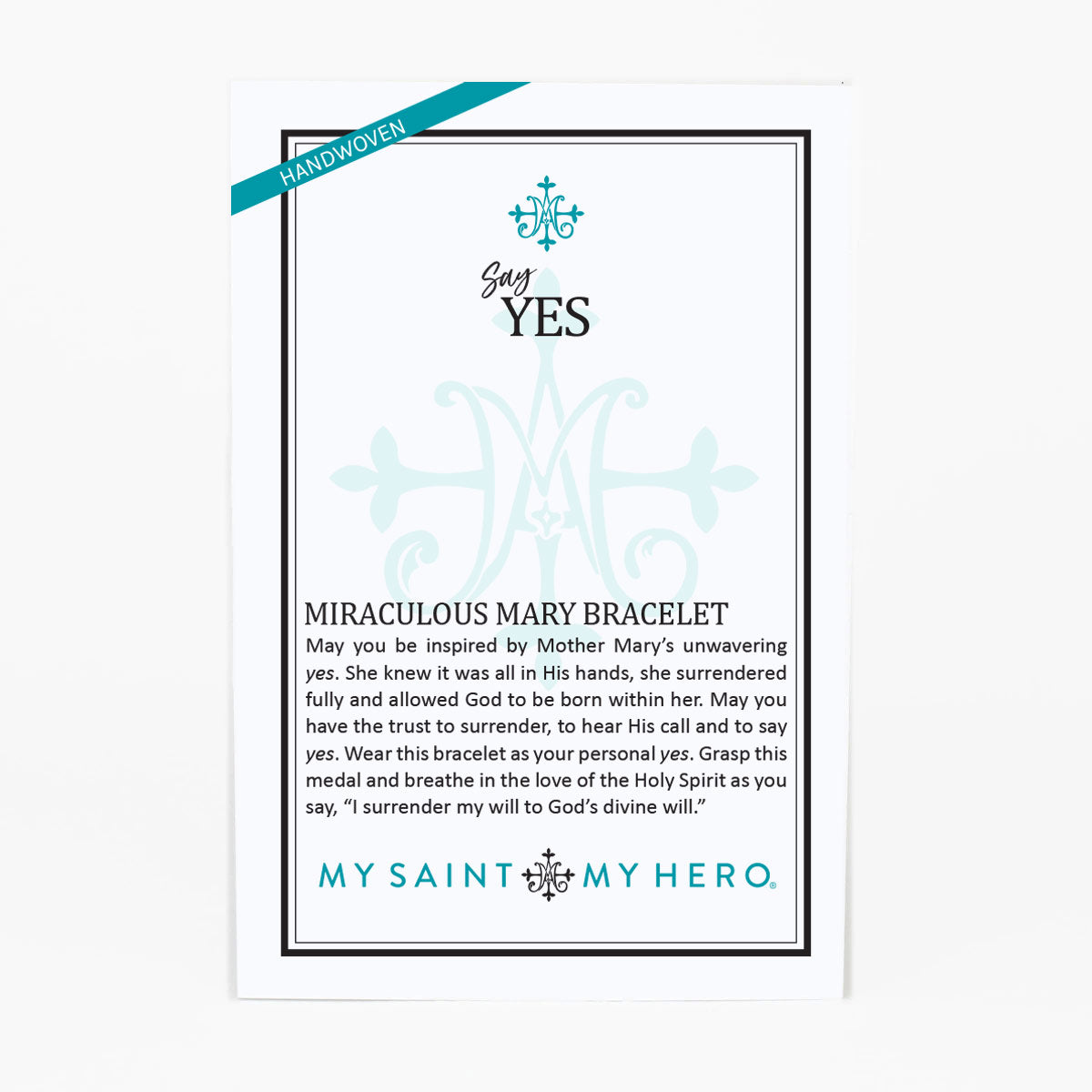 My Saint My Hero - Say Yes Miraculous Mary Crystal Bracelet (Silver)