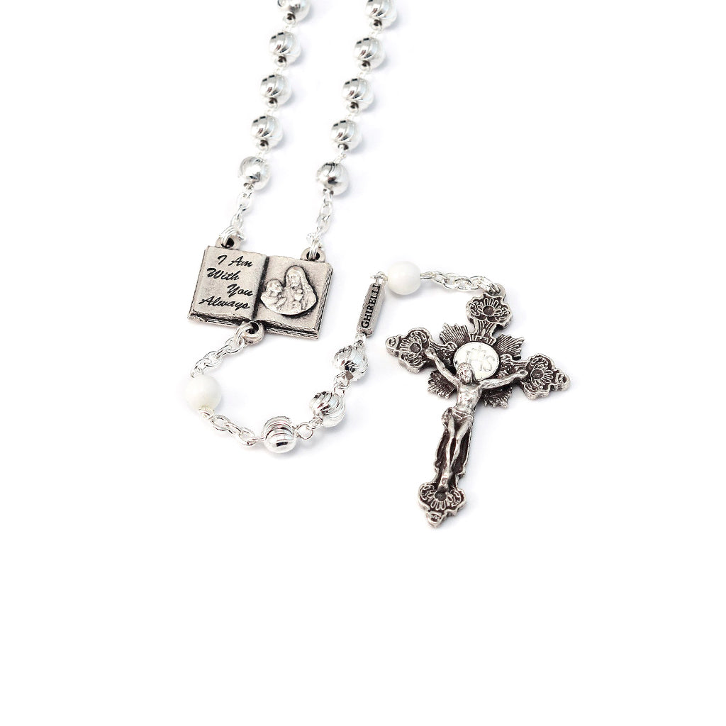 GHIRELLI - HOLY COMMUNION BOOK OF LIFE METAL ROSARY