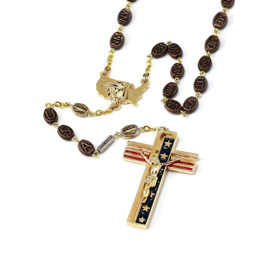 Ghirelli - THE USA ROSARY IN GOLD FINISH WITH 50 STATES BEADS