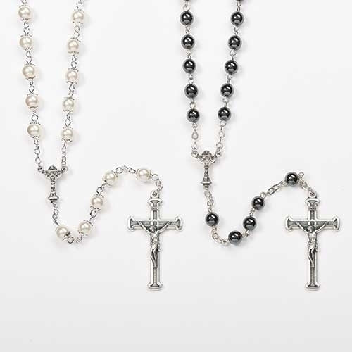 WHITE OR BLACK COMMUNION ROSARIES (Choose one color)