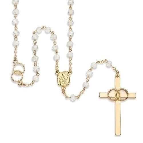 20.5"L WEDDING ROSARY GOLD IN VELVET BOX