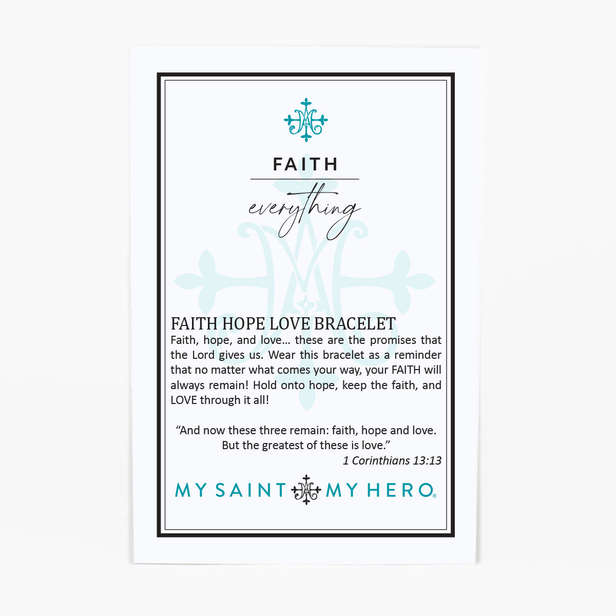 My Saint My Hero - Faith Over Everything Alzheimer's Awareness Bracelet