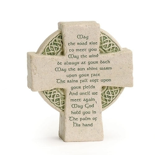 3.5"H FAITHSTONES CELTIC CROSS W/VERSE; MAY THE ROAD RISE