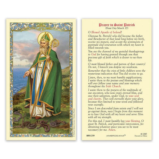 St. Patrick Laminated Holy Card