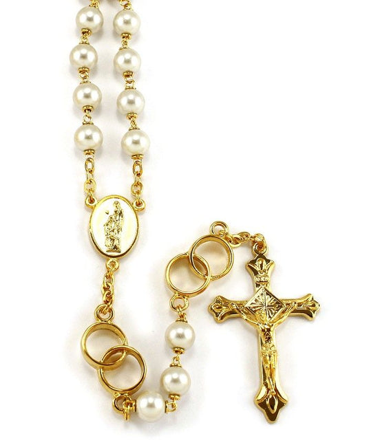 Glass Pearl Bride's Rosary from Fatima