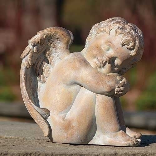 9"H SLEEPING CHERUB STATUE