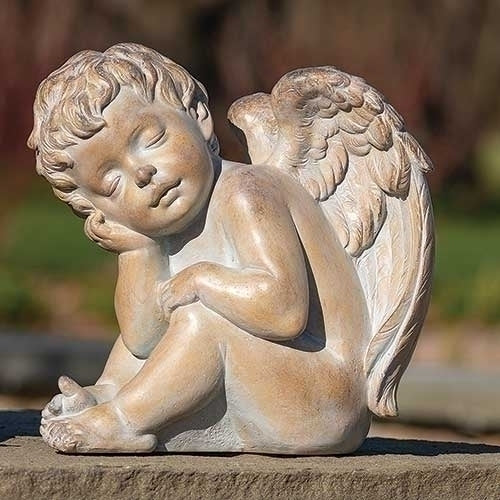 8.5"H SLEEPING CHERUB STATUE