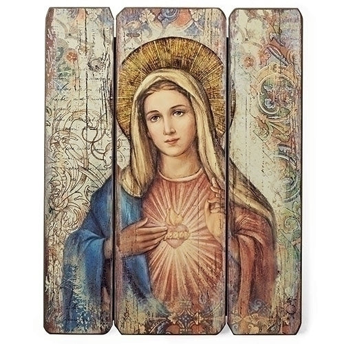 15"H IMMACULATE HEART OF MARY DECORATIVE PANEL