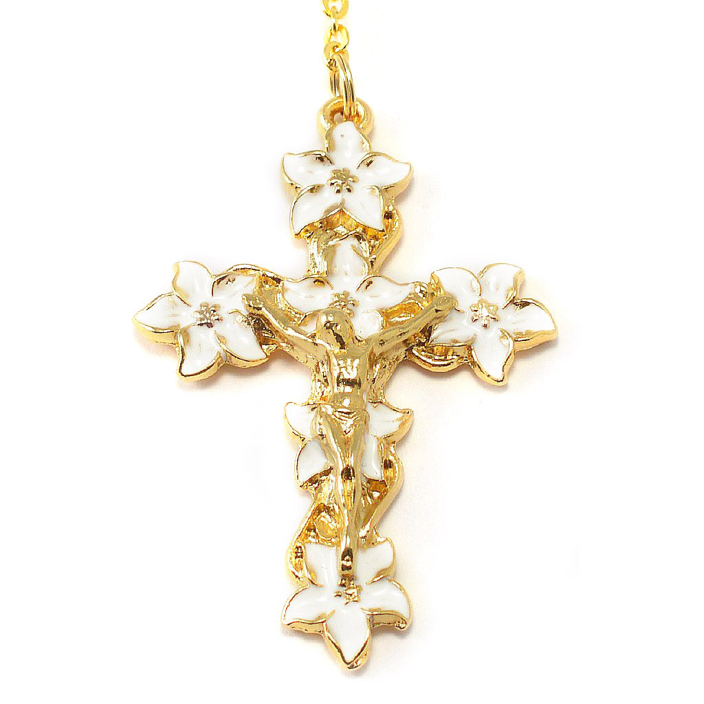 GHIRELLI - HOLY EASTER GLASS & GOLD ROSARY