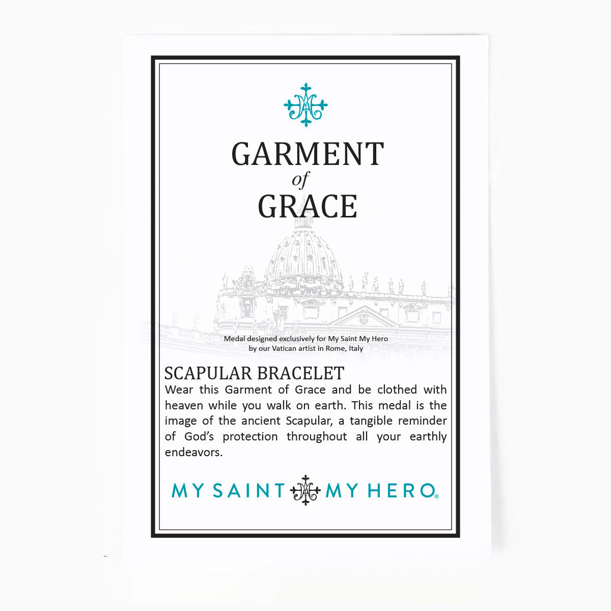 My Saint My Hero - Garment of Grace Scapular Bracelet (Black)