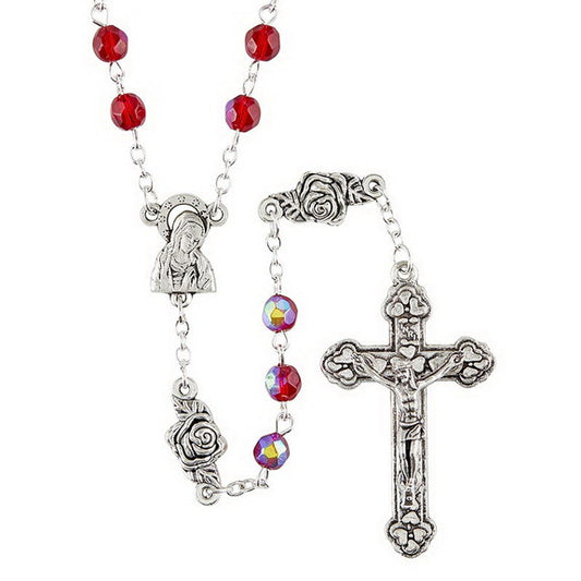 Rosebud Our Father Garnet Rosary