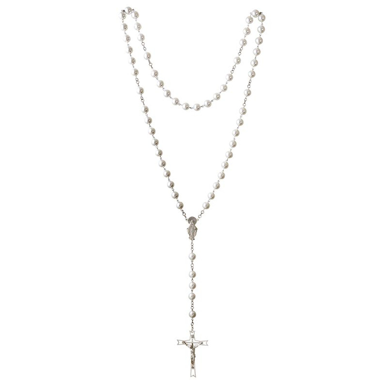 "PEARL" - Our Lady of Grace Pearl Bead Wall Rosary