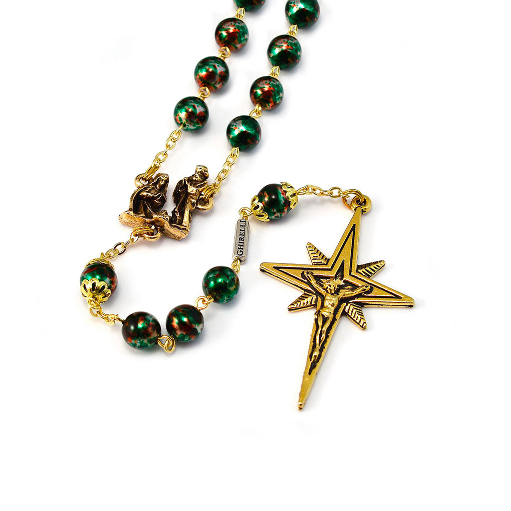 GHIRELLI - HOLY CHRISTMAS NATIVITY STAR GOLD ROSARY