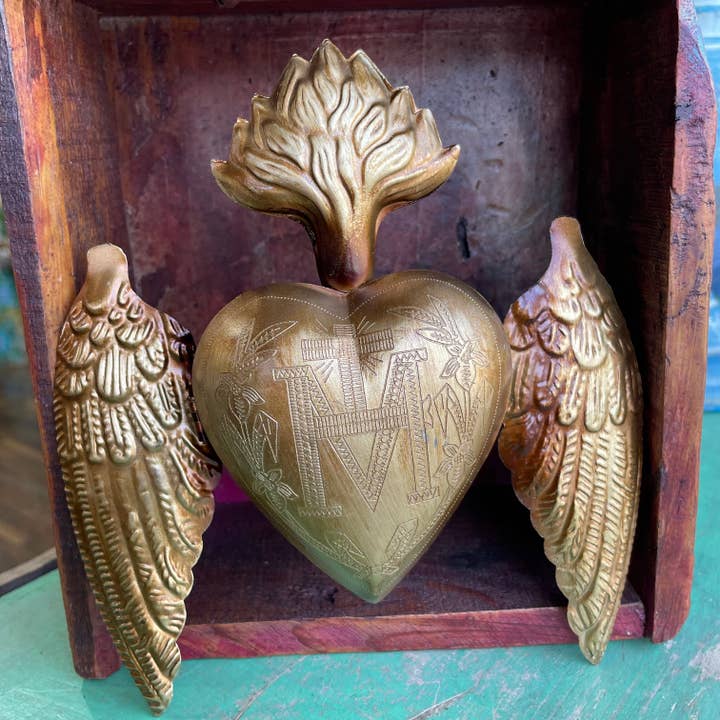 Sacred Heart Ex Voto with Wings