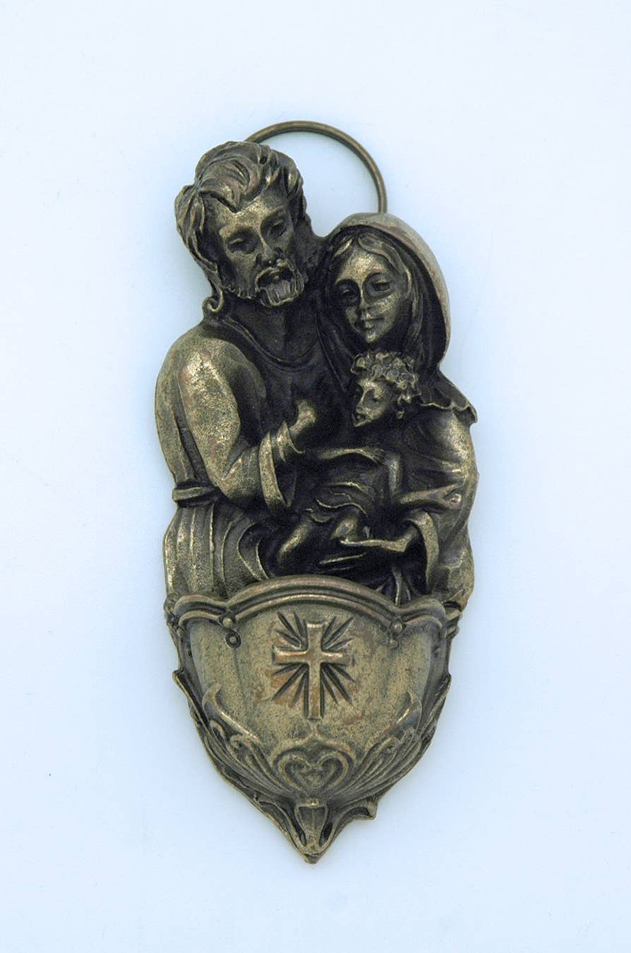 Italian Holy Family Brass Water Font