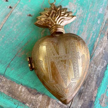 Sacred Heart Ex Voto - Medium Gold