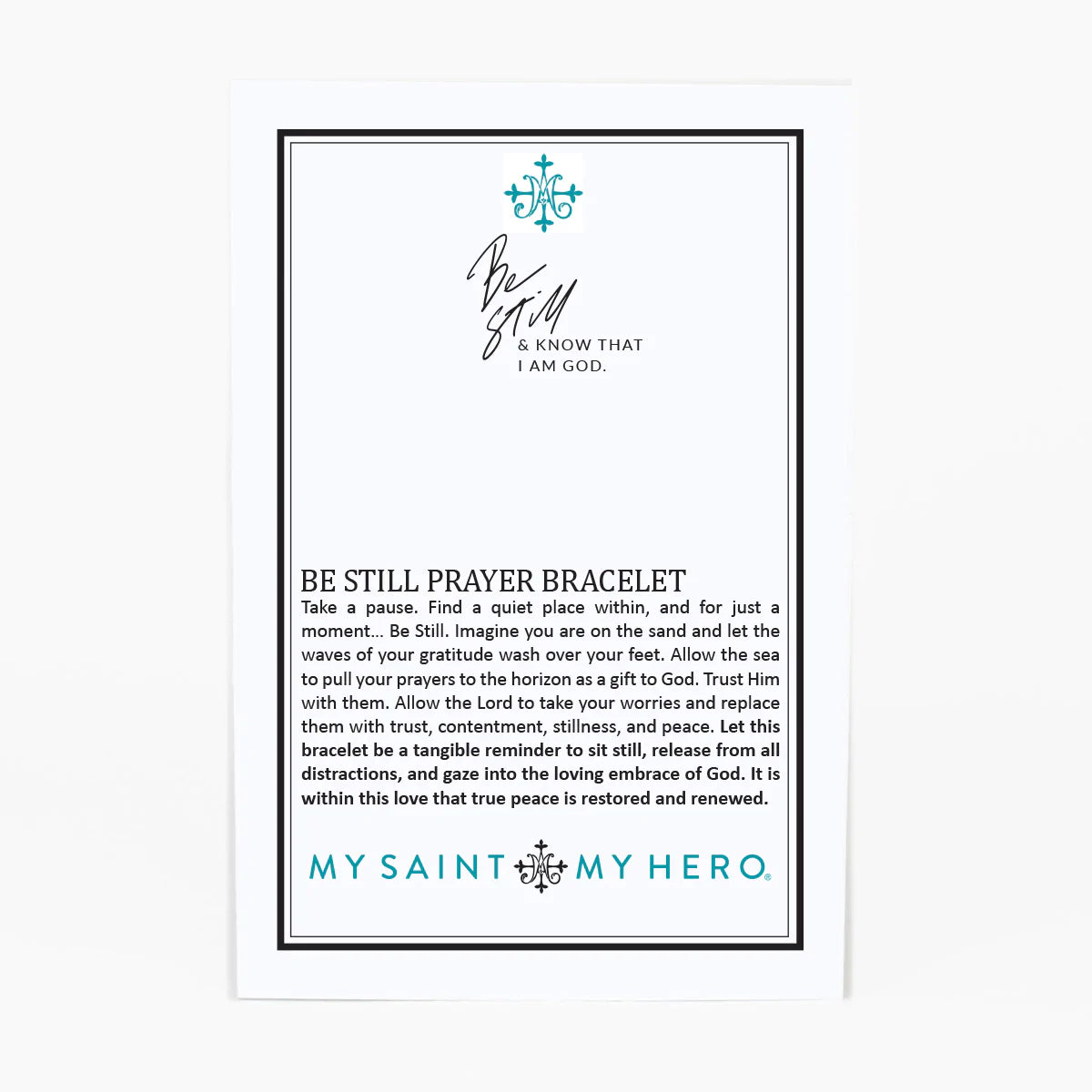 My Saint My Hero - Be Still Prayer Bracelet (Amazonite and Silver)