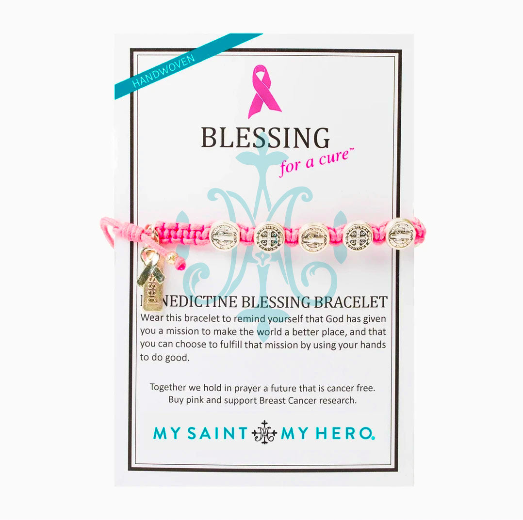 My Saint My Hero - Blessing for a Cure Breast Cancer Awareness Bracelet