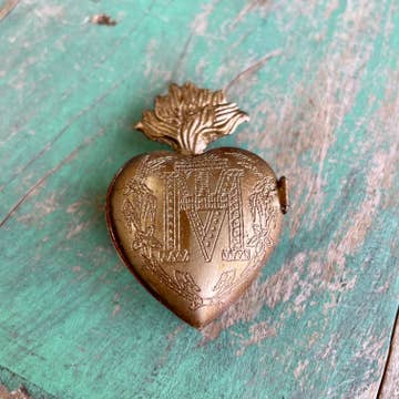 Sacred Heart Ex Voto - Extra Small Gold