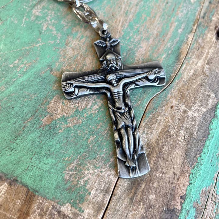 Oxidized Holy Trinity Keychain