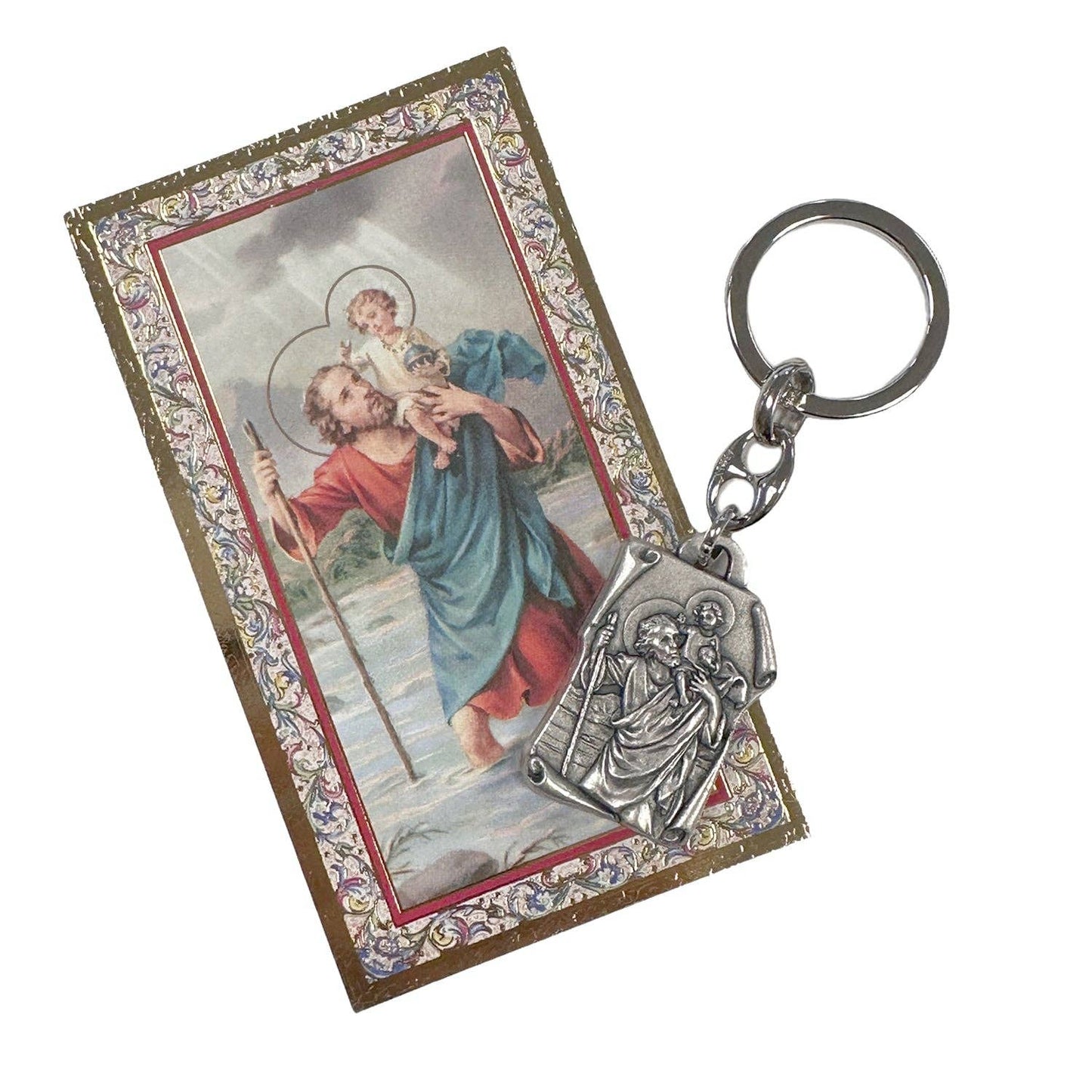 St. Christopher Prayer Before A Journey Keychain