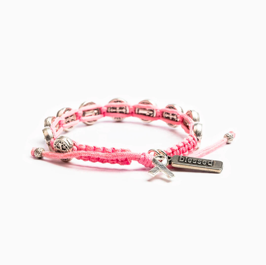 My Saint My Hero - Blessing for a Cure Breast Cancer Awareness Bracelet