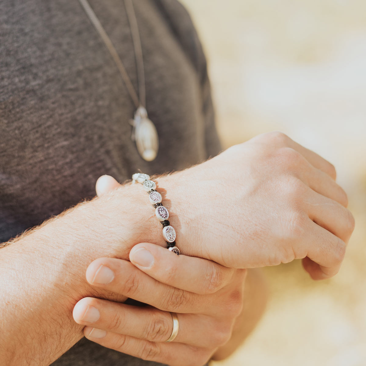 My Saint My Hero - Protection Archangel Michael Bracelet (Navy and Silver)