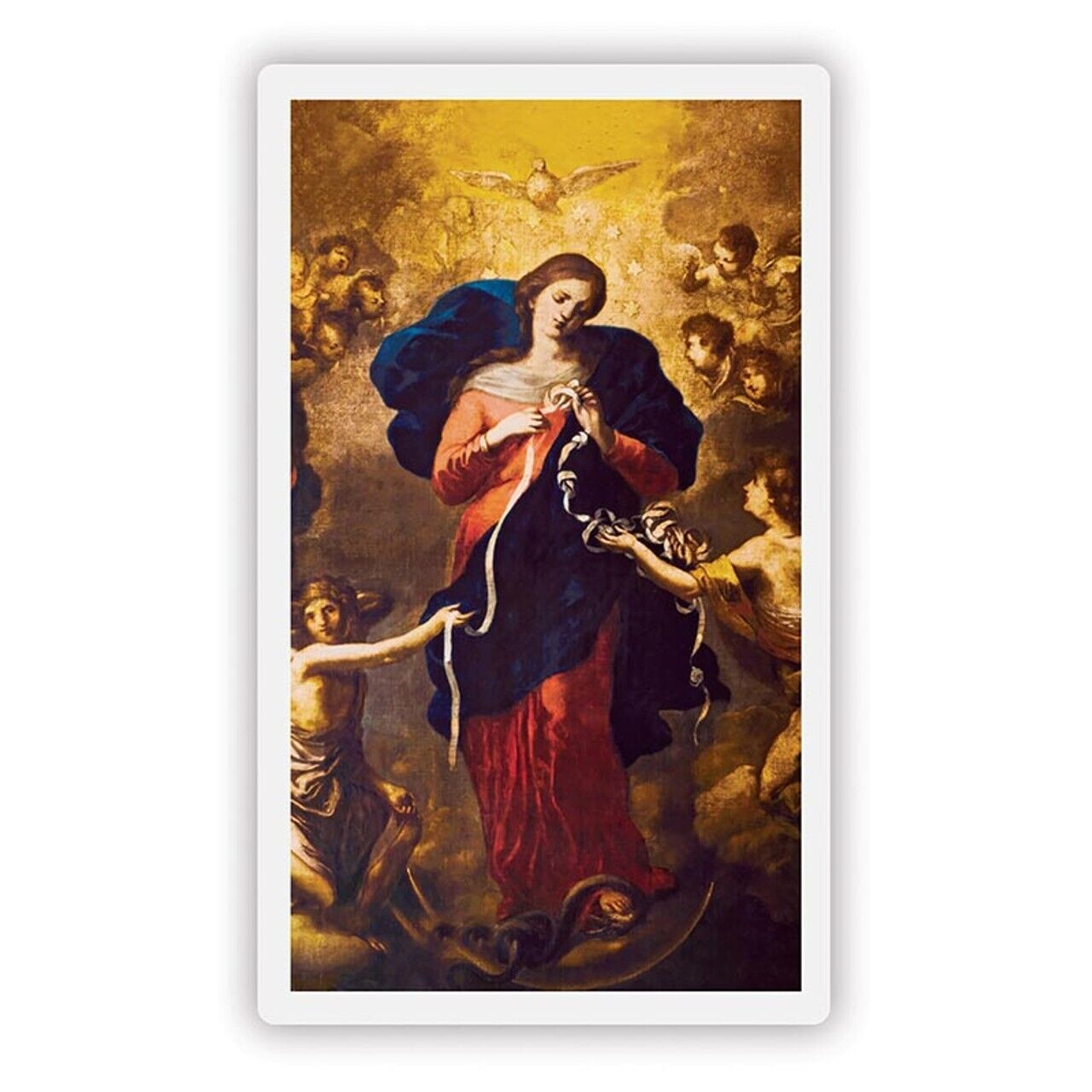 Mary Untier of Knots Holy Card