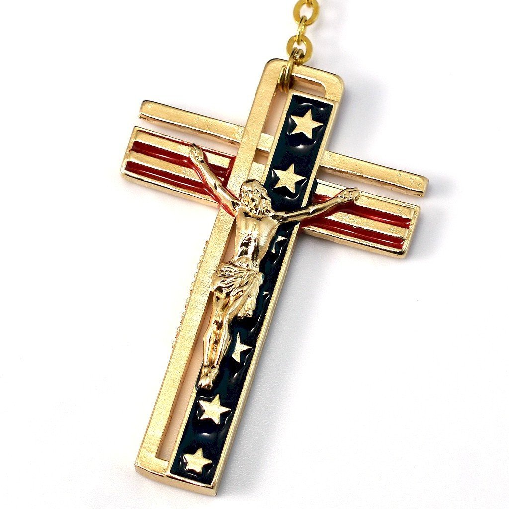 Ghirelli - THE USA ROSARY IN GOLD FINISH WITH 50 STATES BEADS