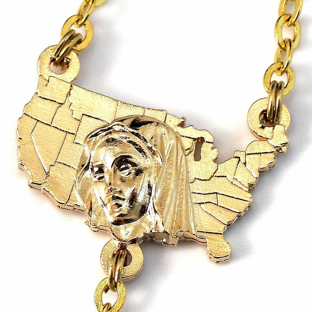 Ghirelli - THE USA ROSARY IN GOLD FINISH WITH 50 STATES BEADS